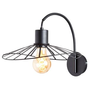 Brilliant AG Lampe, applique murale Leika noir mat, 1x A60, E27, 52W, convient aux lampes LED