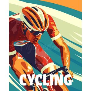 Peinture au numéro : Affiche sportive Cyclisme - sans châssis en bois