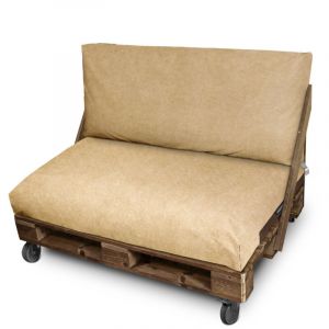 Coussin palette en simili cuir d'extérieur Patagonia Beige Set: Siège 120x80x20 + Dossier 120x45x25 Patagonia Beige