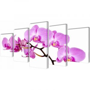 VidaXL Set de Toiles Murales Imprim&eacute;es Orchid&eacute;e 100 x 50 cm