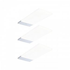 Paulmann 92122 LED sous-meubles Bredo avec capteur de proximité kit de 3 4000 K 2,5W 80x190 mm 180lm Argent luminaire en saillie pour meuble