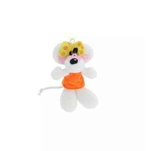 Porte-cl&eacute;s peluche Diddlina en robe orange 15 cm