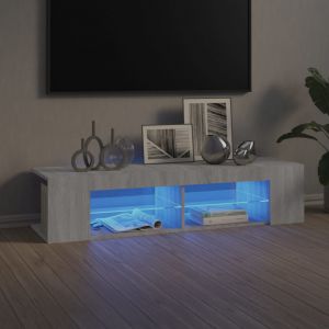 VidaXL Meuble TV avec lumières LED Sonoma gris 135x39x30 cm