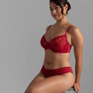 Soutien-gorge embo&icirc;tant non rembourr&eacute; rouge