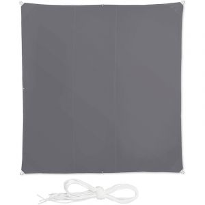 Voile d'ombrage carré 4 x 4 m gris 13_0002929_3