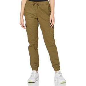 Urban classics Pantalons Femme High Waist Cargo Jogging Big 5XL vert olive