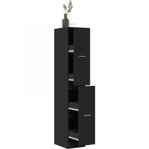 VidaXL Armoire D'apothicaire Noir 30x41x174,5 Cm Bois D'ingénierie