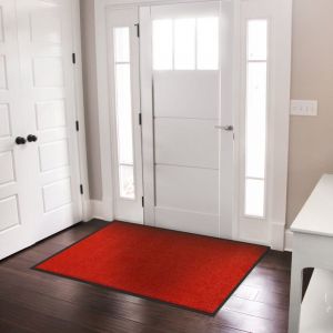 Paillasson Lavable, Pour Entr&eacute;e, Rouge 90 x 150 cm