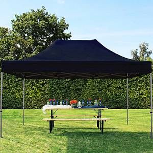 Image de Intent24 Tente pliante tente pliable 3x4,5m - sans panneau de côté PROFESSIONAL toit 100% imperméable tente de jardin pavillon noir.FR