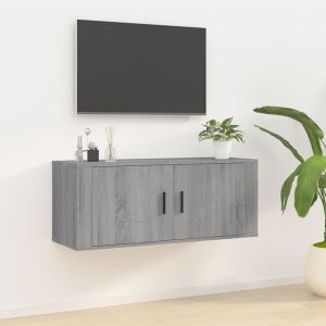 VidaXL Meuble TV mural Sonoma gris 100x34,5x40 cm