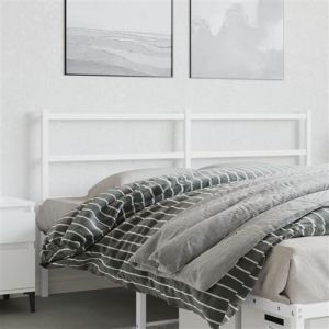 VidaXL T&ecirc;te de Lit M&eacute;tal, T&ecirc;te de Lit avec Pieds, Meuble de Chambre &agrave; Coucher, Accessoire de Lit Double, T&ecirc;te de Cadre de Lit, Blanc 150 cm