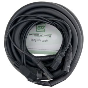 Pronomic PCCOM10 - Câble pour haut-parleur combinaison courant / signal 10m