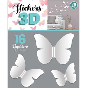 STC Stickers 3D Papillons – Couleur Blanc