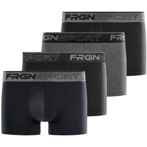 Freegun Boxer Homme Coton, Cale&ccedil;on Homme Sport, Stretch & Respirant (Lot de 4), Gris Taille XXL