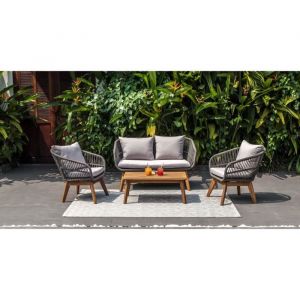 Beau Rivage Salon de jardin Maui - 4 places - Bois d'acacia