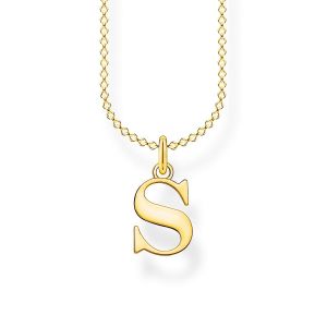 Image de Thomas Sabo Chaîne lettre S or Argent sterling 925, doré or jaune 18 carats Jaune