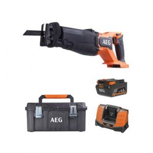 Image de AEG Powertools - Pack 18V - Scie sabre Brushless 32 mm - Batterie 4.0 Ah - Chargeur - Caisse de rangement