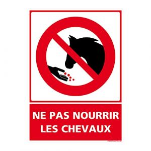 Signaletique.biz France - Panneau Ne Pas Nourrir Les Chevaux. Panneau Interdiction Nourrir les Animaux en sticker, panneau pvc ou Aluminium. Panneau