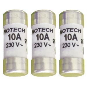 Image de Zenitech 3 fusibles ceramique 8,5X23mm 10A sans voyant