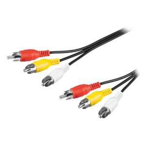C&acirc;ble audio/vid&eacute;o 3 RCA m&acirc;le/m&acirc;le (5 m&egrave;tres)