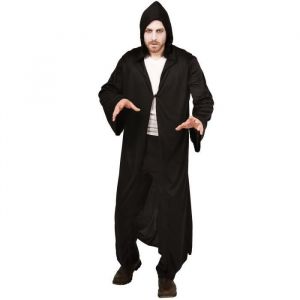 Ptit Clown Costume adulte homme noir avec cape de sorcier pour la f&ecirc;te d'Halloween (x1) REF/22160