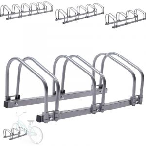 Arebos Supports à vélos pour 3 vélos Supports multiples avec distance entre les roues de 21cm Support de vélo pour pneus de 35-60 mm de largeur