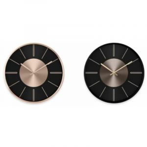 Dkd Home Decor - Horloge Murale Noir Cuivre Argenté Aluminium Plastique Moderne 30 x 4 x 30 cm (2 Unités)