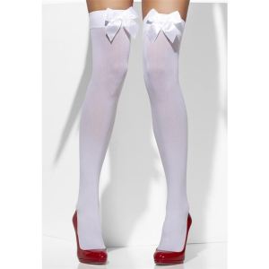 Image de Bas blancs avec noeud blanc femme