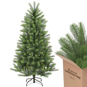 Salcar Sapin de Noël Artificiel 100% polyéthylène moulé par Injection - Élégant Sapin Nordmann - Gants et Support en métal Inclus, 120 cm