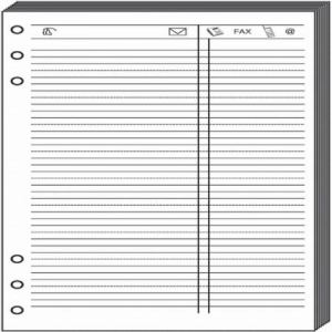 Quo Vadis 722002Q - Recharge feuilles t&eacute;l&eacute;phone pour Timer 21 papier blanc