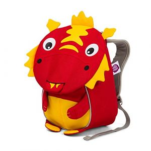 Affenzahn Singe à dents enfants sac à dos avec sangle de poitrine pour 1%u20135 ans Garçon et Fille au jardin d'enfants ou Crèche Motifs animaux assortis, Dario Drache - rot (Rouge) - AFZ-FAS-001-022