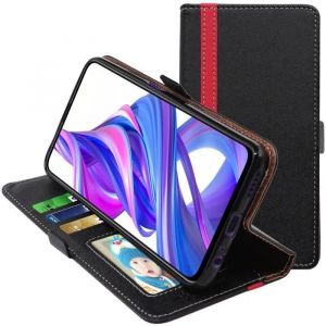 EbestStar Coque Compatible avec Honor 9X, 9X Pro Etui Portefeuille Housse PU Cuir Porte-Cartes Support Stand, Noir/Rouge [9X: 163.1 x 77.2 x 8.8mm, 6.59'']