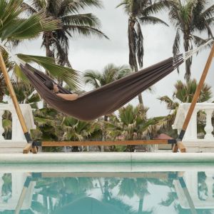 Alice's Garden Toile de hamac marron, 1 personne, 100% polycoton, 220x140cm