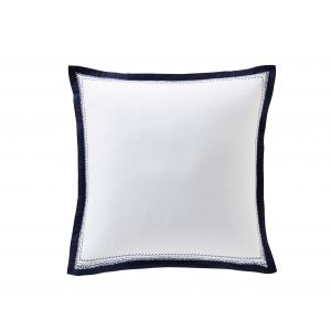 Taie d'oreiller CUPTEA bleu marine en percale de coton