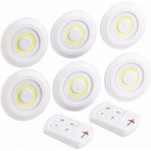 Lunartec 6 spots &agrave; LED COB 120 lm avec t&eacute;l&eacute;commande et minuterie UBL-16.w