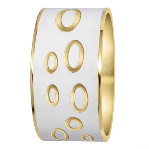 Manchette Femme So Charm - B3391-DORE - Bracelet Email Blanc