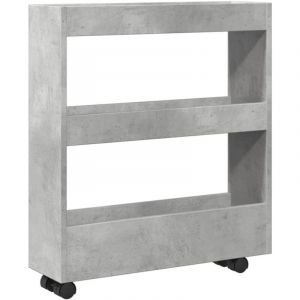 VidaXL Chariot De Rangement &Eacute;troit 3 Niveaux Gris B&eacute;ton