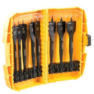 Image de Dewalt DT7943B-QZ - Coffret de mèches à bois plates 8 pièces : 12, 16, 18, 20, 22, 25, 28, 32