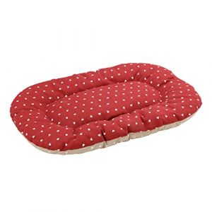 Image de Coussin Rembourré pour Chien et Chat, Made in Italy, Panier Animaux Doux Double-Face, Lit pour Animal Confortable et Facile à Nettoyer - Cœurs,