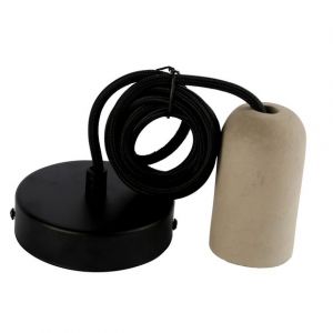 Girard sudron Suspension béton gris + cable textile noir 2 mètres