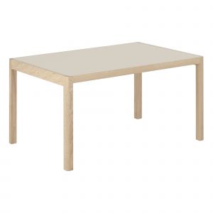 Image de Muuto Table rectangulaire Workshop / Linoleum - 140 x 92 cm gris en matière plastique/bois