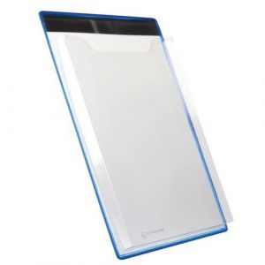 Tarifold DJOIS by Protège document mural A4 portrait avec 1 anse en PVC rigide cadre métal Bleu - lot de 5