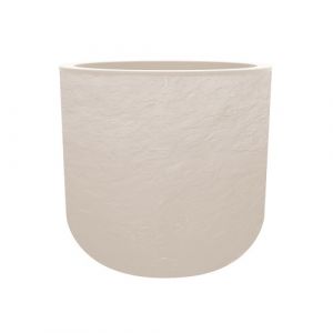 Eda Plastiques Pot rond Volcania'Up - beige calcaire - diam&egrave;tre 38,5 cm - 32,5 litres - 13723