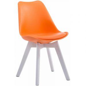 Image de CLP Chaise de visiteur Borneo V2 similicuir orange Blanc