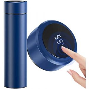 Homealexa - Bouteille Isotherme en Acier Inoxydable 500ML avec Affichage de la Température Intelligent Température à Ecran led Bleu
