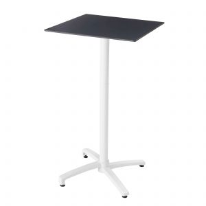 Oviala Table haute de jardin 60 x 60 cm inclinable stratifié noir