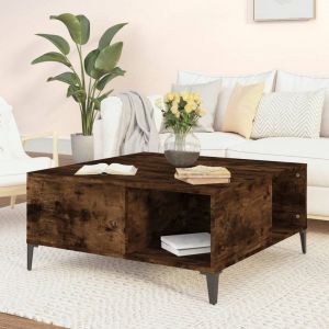 Image de VidaXL Table basse chêne fumé 80x80x36,5 cm bois d'ingénierie Chêne fumé