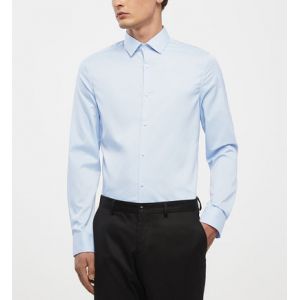 Galeries Lafayette Chemise technique ajustée MTECH Bleu - Couleur Bleu - Taille S