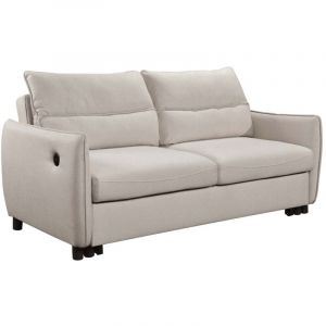 ARLEN - Canapé convertible 3 places en tissu beige