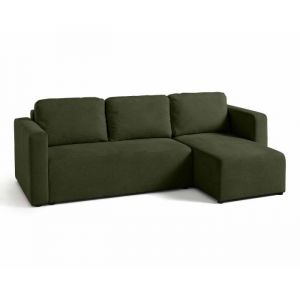 Canopy - canapé d'angle réversible - 4 places - convertible avec coffre - en tissu texturé - Vert